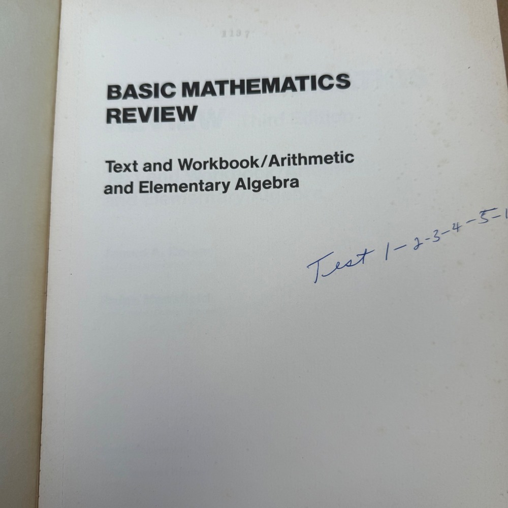 Basic Mathematics Review Textbook Arithmetic Algebra Workbook Third Ed - Picture 2 of 9